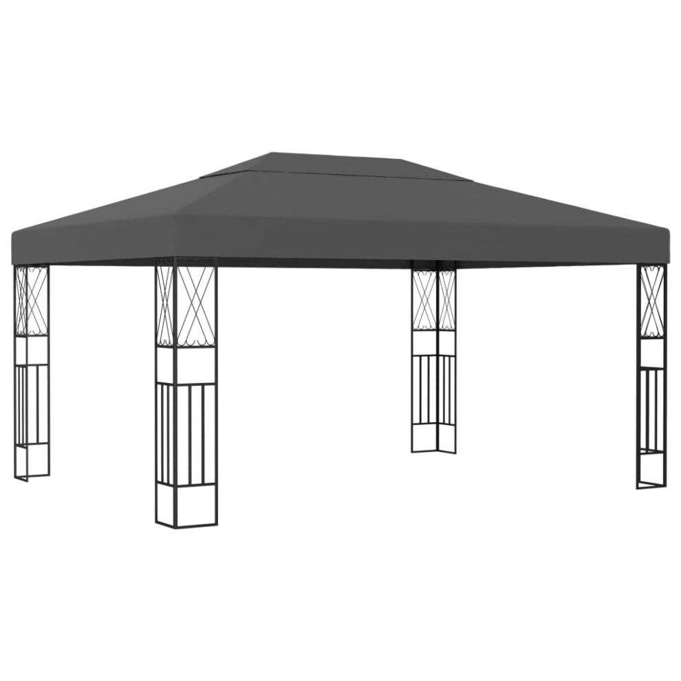 vidaXL Gazebo 4m Anthracite Fabric Spacious Outdoor Canopy Shelter Party Tents