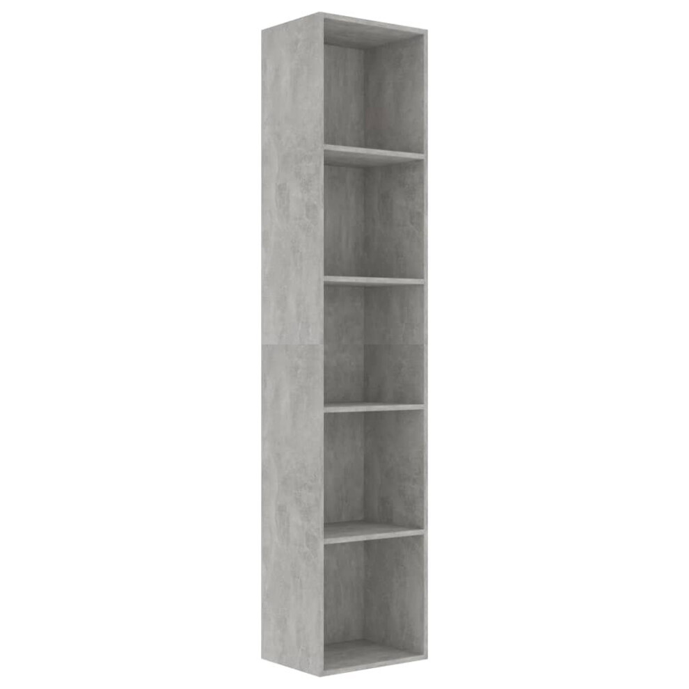 vidaXL Book Cabinet Concrete Grey Engineered Wood Bookcase Organiser Shelf