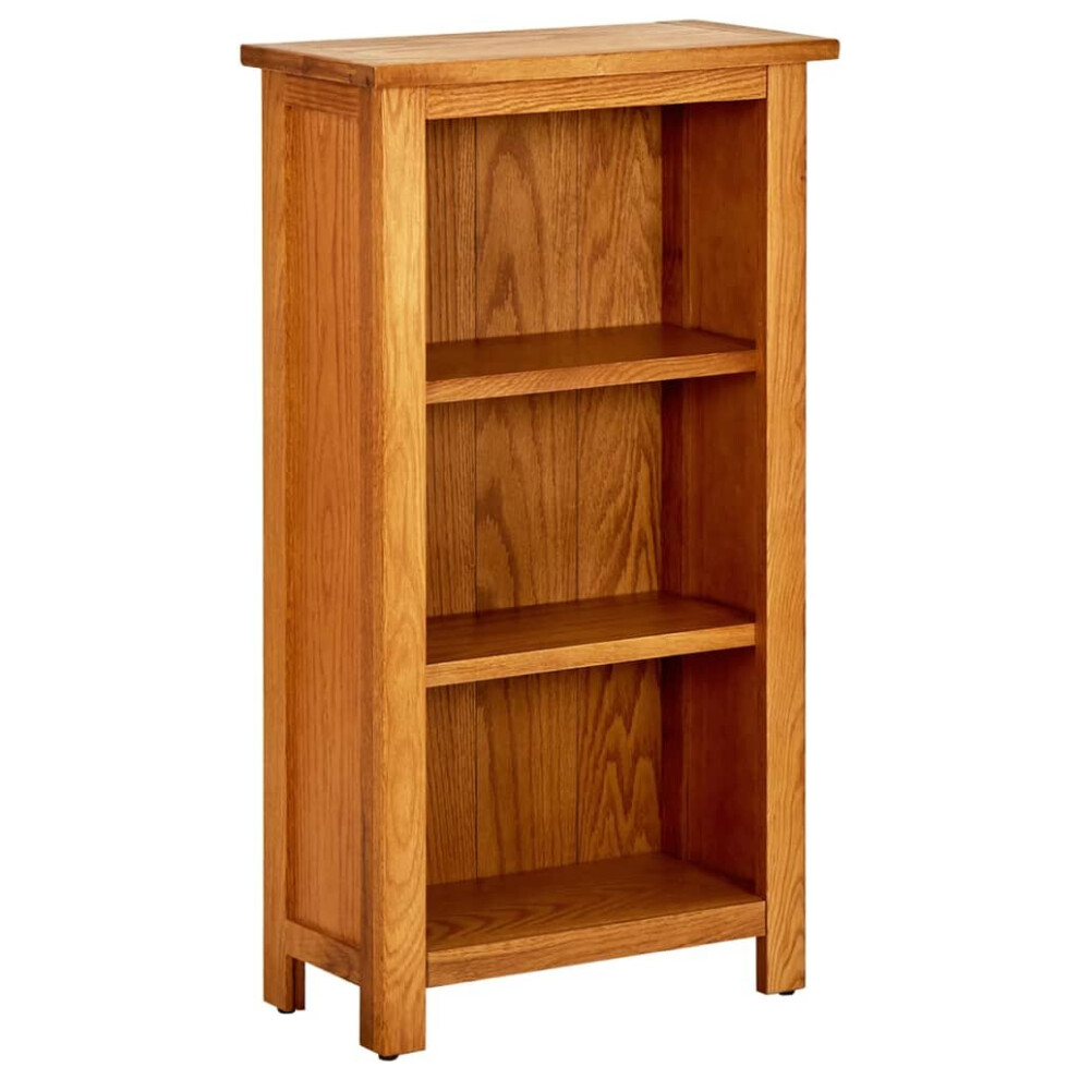 vidaXL Solid Oak Wood Bookcase Wooden Book Display Storage Shelf Furniture