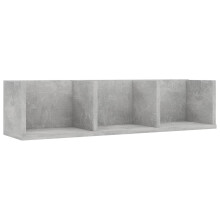 vidaXL CD Wall Shelf Concrete Grey Engineered Wood Baby and Kids Room Cabinet