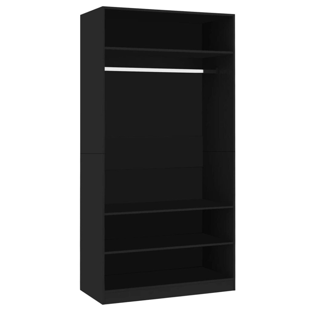 Photos - Wardrobe VidaXL  Black 100x50x200cm Engineered Wood Clothing Storage Cabinet Black 800226 