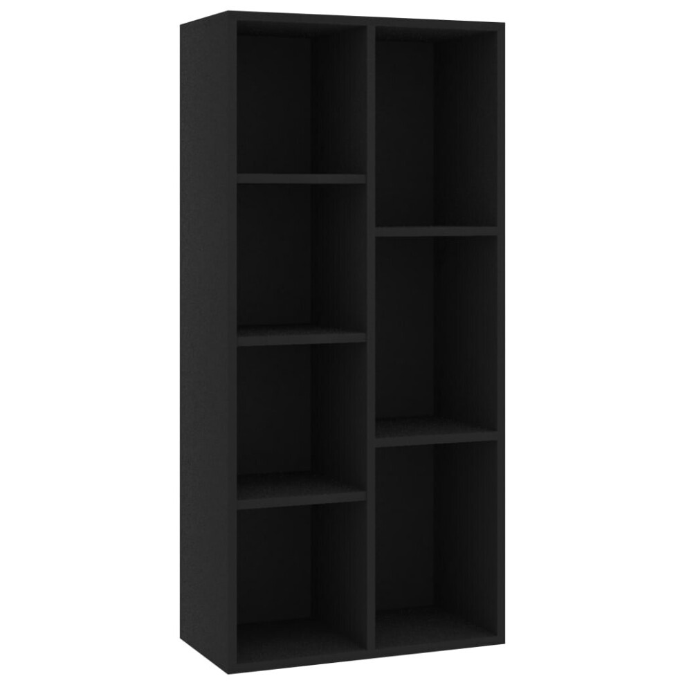 vidaXL Book Cabinet Black Engineered Wood Highboard Book Rack Display Storage