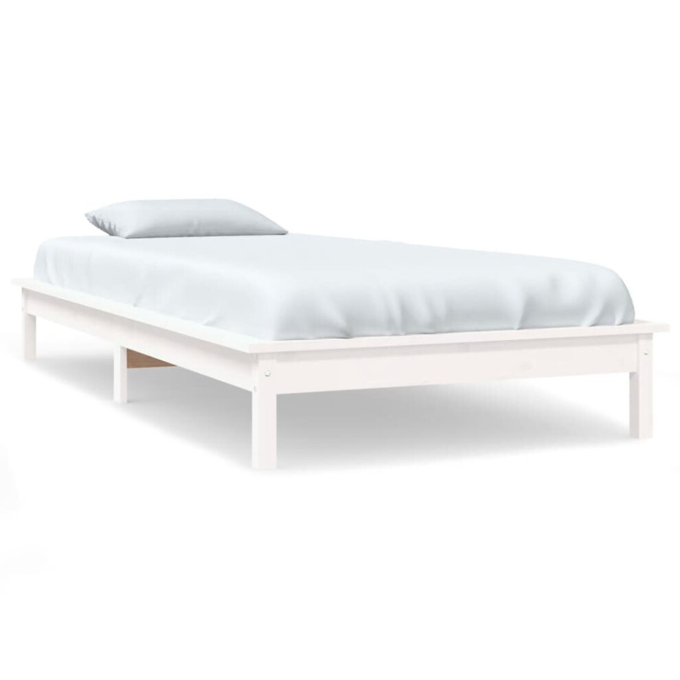 (white, 90 x 190 cm) vidaXL Solid Wood Pine Bed Frame Wooden Bedstead Bed Base Multi Colours/Sizes