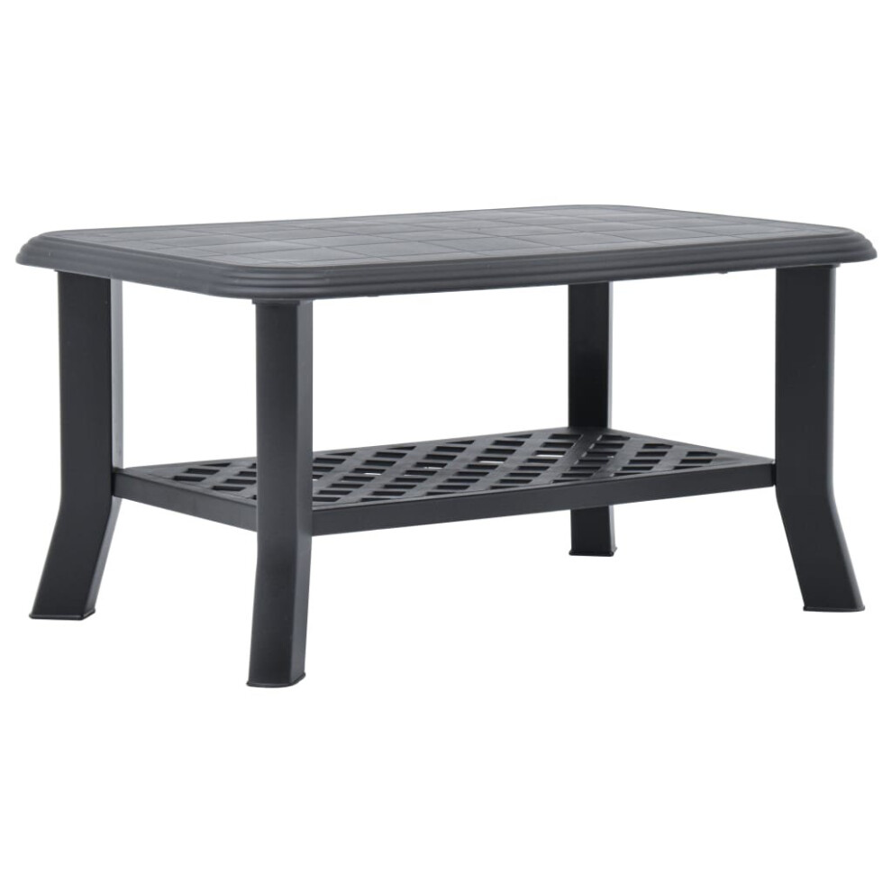 vidaXL Coffee Table Anthracite 90cm Plastic Couch Side Outdoor Garden Stand