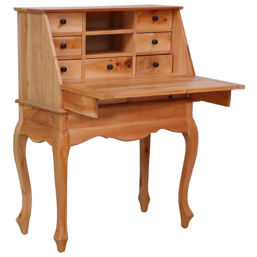 vidaXL Solid Mahogany Wood Secretary Desk Writing Secretair Classical Desk