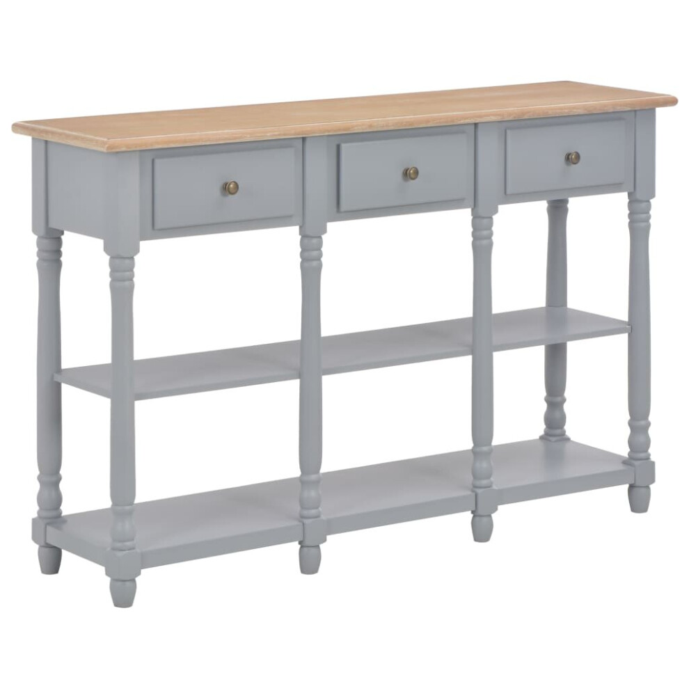vidaXL Console Table Grey 120cm MDF Sideboard Side Cabinet Telephone Stand