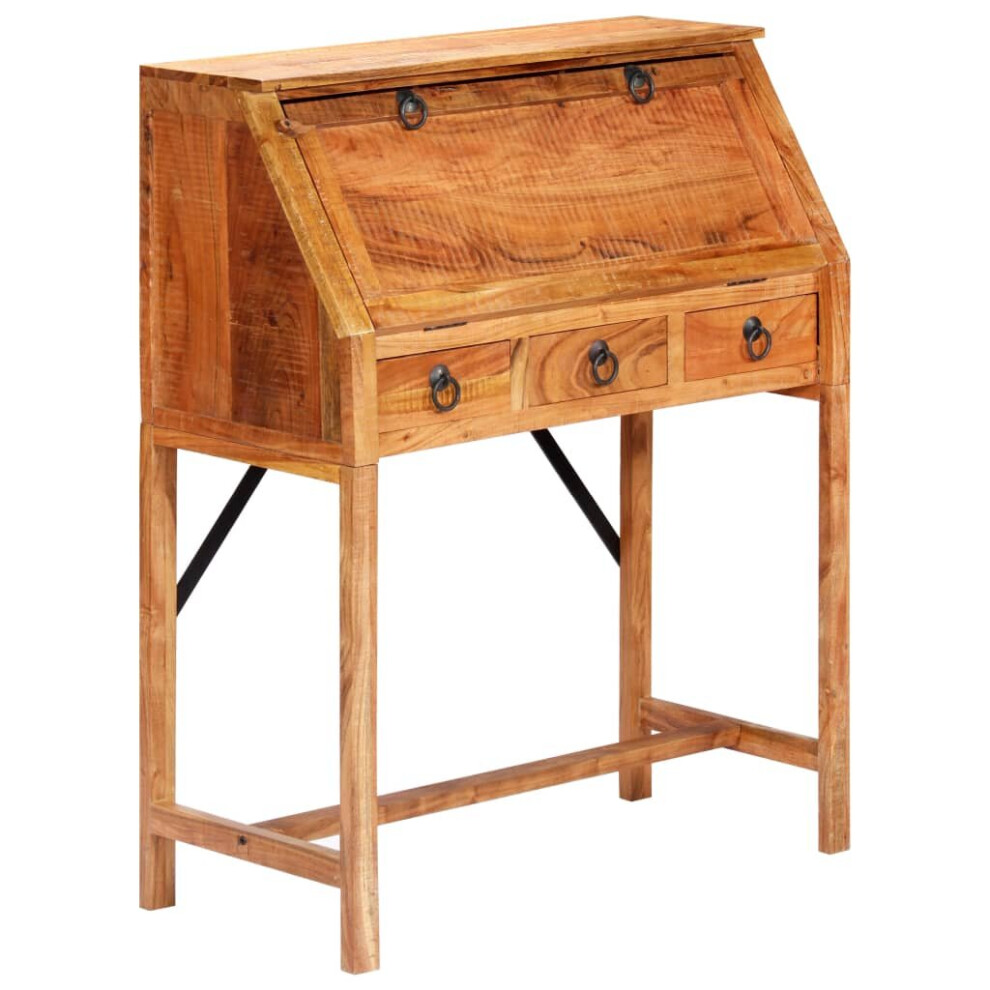 Vidaxl Solid Acacia Wood Writing Desk 90Cm Computer Writing Desk Workstation