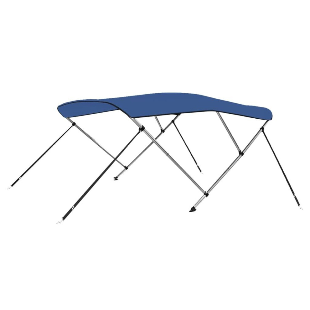 vidaXL 3 Bow Bimini Top Blue 160cm Water Resistant Boat Canopy Canvas Cover