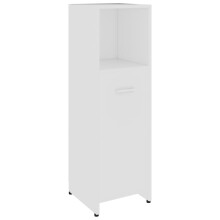 vidaXL White Engineered Wood Bathroom Cabinet Under Basin - 30x30x95 cm, 1 Door, 3 Compartments (802588)