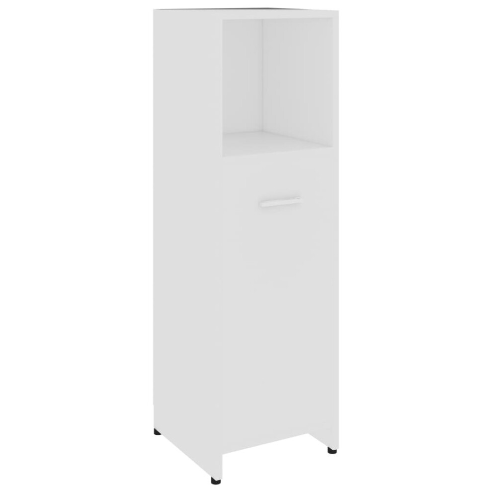 Photos - Other Bathroom Accessories VidaXL White Engineered Wood Bathroom Cabinet Under Basin - 30x30x95 cm, 1 Door, 3 Compartments  White 802588 (802588)