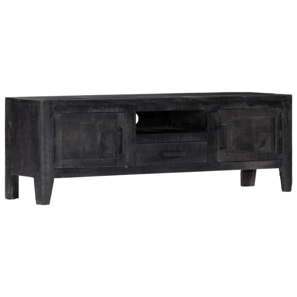 vidaXL Solid Mango Wood TV Cabinet Black Lowboard Stereo Cabinet Sideboard