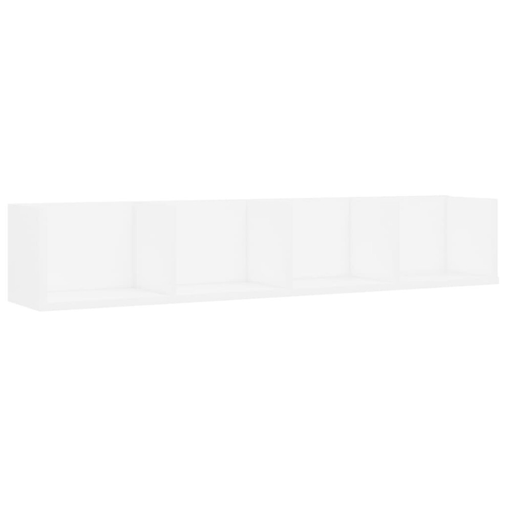Vidaxl Cd Wall Shelf Engineered Wood Bedroom Office Living Room Cabinet White 8719883817293