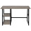 VidaXL vidaXL Desk with 2 Shelves Grey and Oak Office Workstation Computer Table 2