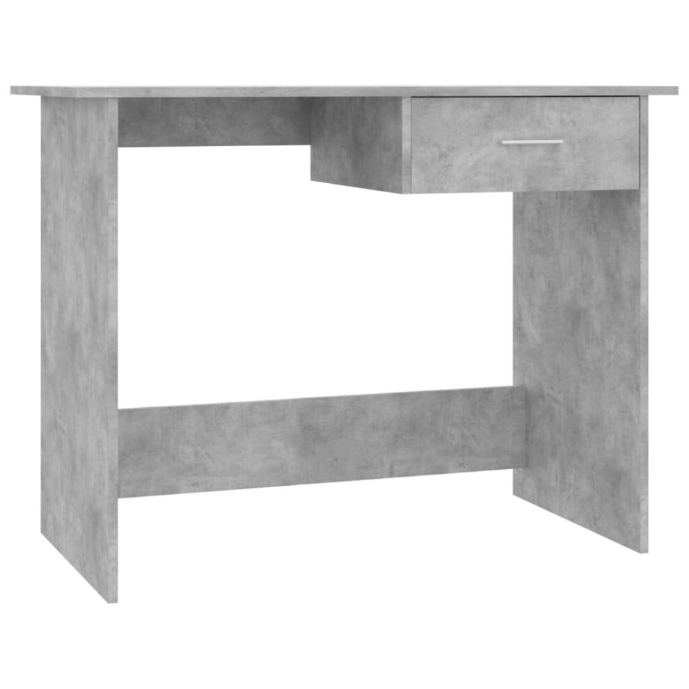 vidaXL Desk Engineered Wood Concrete Grey Desk with Drawers Writing Table