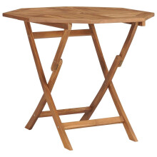 vidaXL Solid Teak Wood Folding Garden Table 85cm Outdoor Dining Furniture