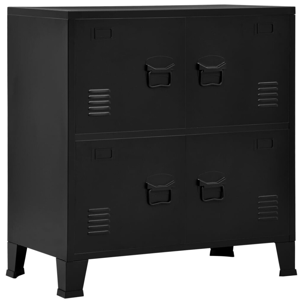 Vidaxl Industrial Storage Chest Black 75X40x80 Cm Steel Sideboard Cabinet