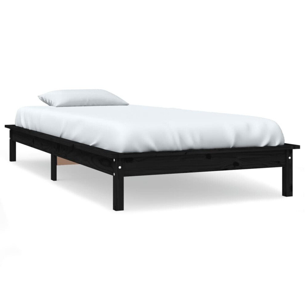 (black, 90 x 200 cm) vidaXL Solid Wood Pine Bed Frame Wooden Bedstead Bed Base Multi Colours/Sizes