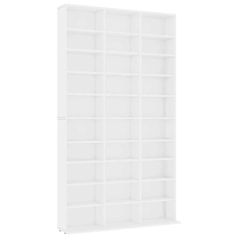 Vidaxl Cd Cabinet White Engineered Wood Cd Shelf Office Cupboard Bookshelf