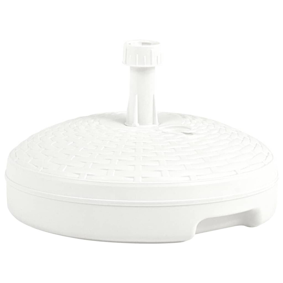 Vidaxl Umbrella Base Sand/Water Filled White Plastic Rattan Home Parasol Base