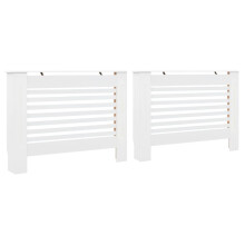 vidaXL 2x Radiator Covers White MDF Living Room Bedroom Heater Cabinet Shelf