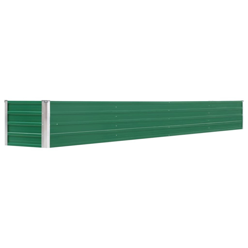 vidaXL Garden Raised Bed Galvanised Steel 320x40x45cm Green Growing Raised Bed