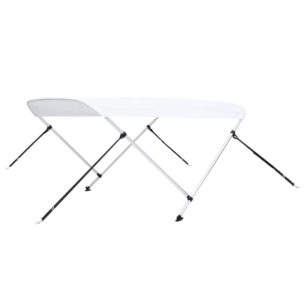 Vidaxl 2 Bow Bimini Top White 150X120x110 Cm Boat Storage Cover Canopy Awning