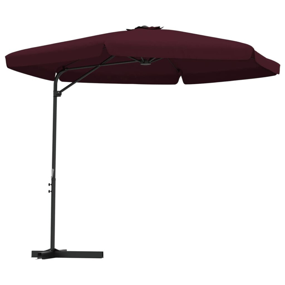 vidaXL Outdoor Parasol with Steel Pole Bordeaux Red Patio Sunshade Umbrella