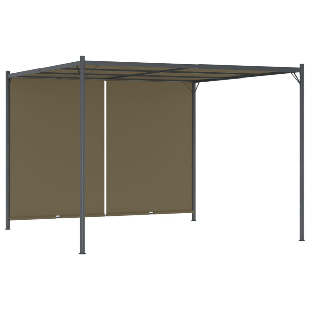 vidaXL Garden Pergola with Retractable Roof Taupe 180 g/m² Outdoor Gazebo