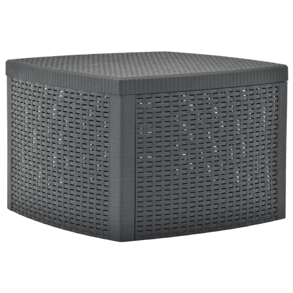 Vidaxl Side Table Plastic Anthracite 36.5Cm Garden Coffee Table Outdoor Desk