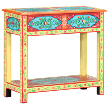 vidaXL Solid Mango Wood Console Table with 2 Drawers 80x35x75cm Side Hall Desk
