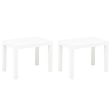 vidaXL 2x Garden Benches White Plastic Outdoor Patio Backyard Seat Furniture