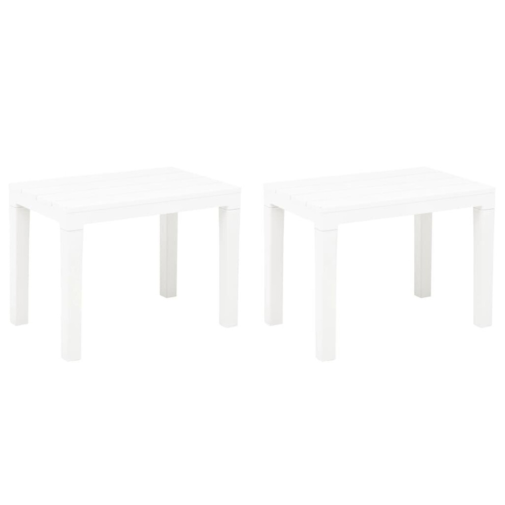vidaXL 2x Garden Benches White Plastic Outdoor Patio Backyard Seat Furniture