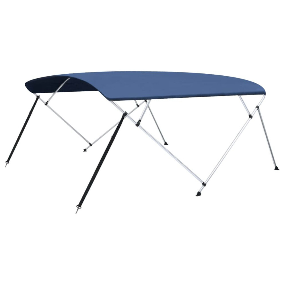 vidaXL 4 Bow Bimini Top Navy Blue 243x(230-244)x137 cm Boat Canopy Awning