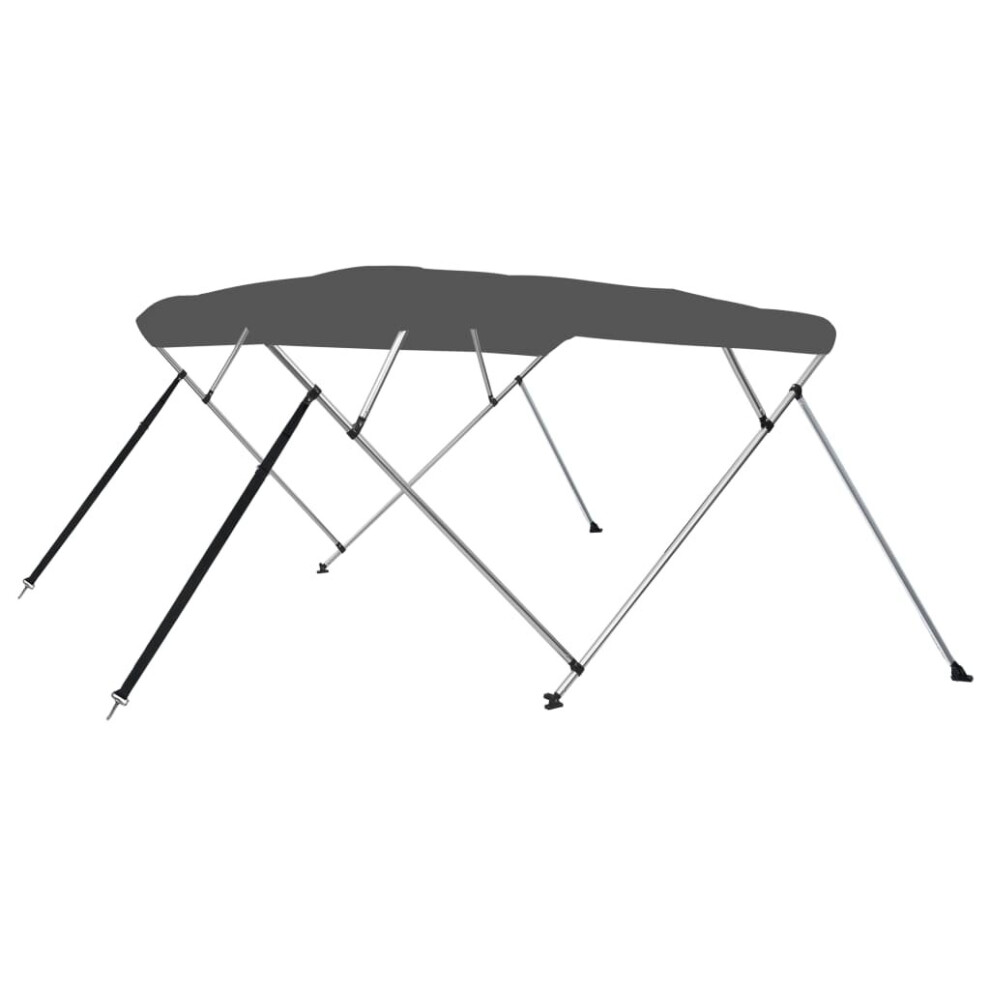 vidaXL 4 Bow Bimini Top Anthracite 243x196x137 cm Boat Storage Canopy Awning