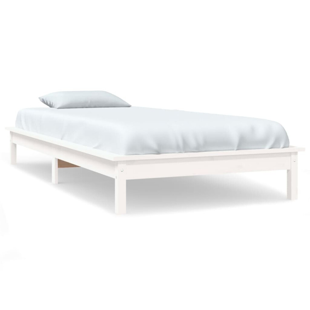 (white, 90 x 200 cm) vidaXL Solid Wood Pine Bed Frame Wooden Bedstead Bed Base Multi Colours/Sizes