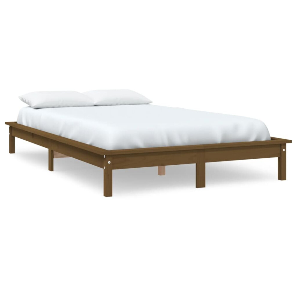 Vidaxl (Honey Brown, 200 X 200 Cm) Solid Wood Pine Bed Frame Wooden Bedstead Bed Base Multi Colours/Sizes