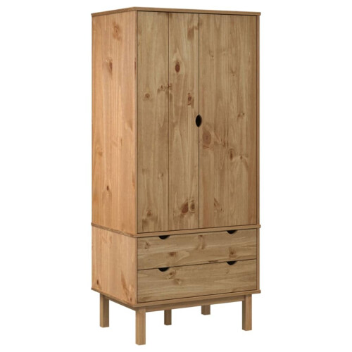 VidaXL (Brown) vidaXL Solid Wood Pine Wardrobe Cloth Cabinet Closet Highboard Multi Colours