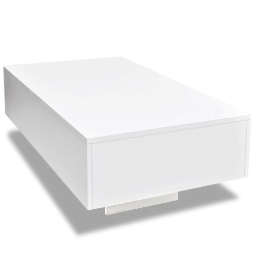 VidaXL vidaXL Coffee Table High Gloss White 85x55x31cm Modern Living Room Furniture 1