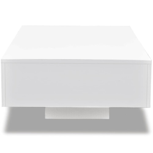 VidaXL vidaXL Coffee Table High Gloss White 85x55x31cm Modern Living Room Furniture 2