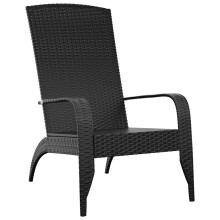 (black) vidaXL Garden Adirondack Chair Outdoor Chair Sun Lounger Armchair Poly Rattan
