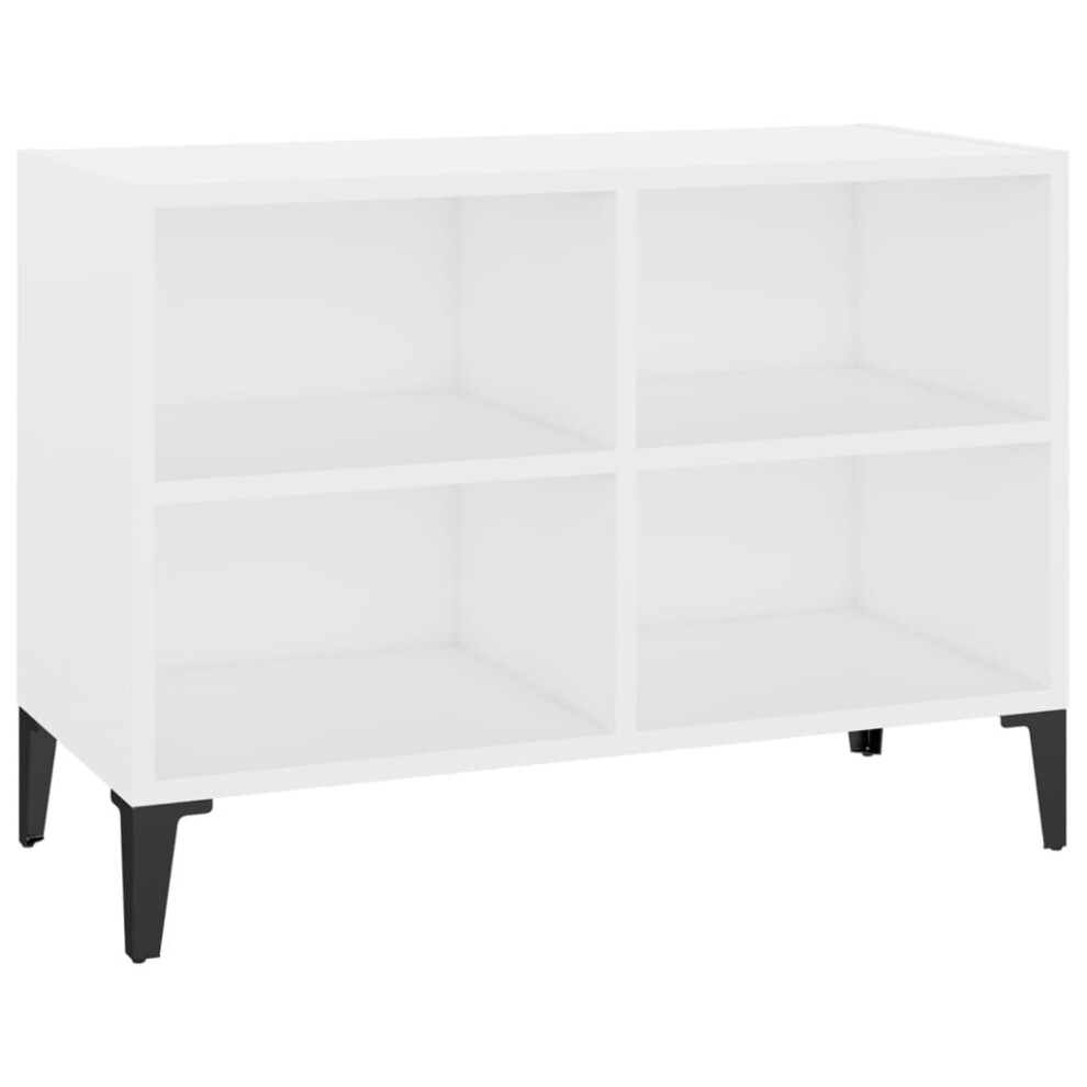 vidaXL TV Cabinet with Metal Legs White Living Room Bedroom TV Stand Unit