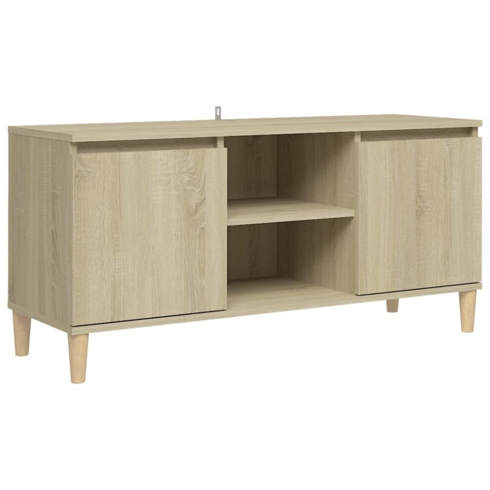 vidaXL TV Cabinet with Solid Wood Legs Sonoma Oak TV Stand Unit Hifi Cabinet