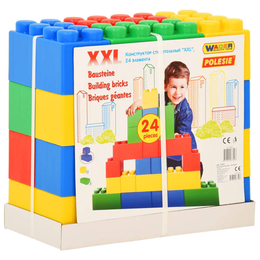 Polesie Wader Block Toys 24 Pieces XXL Educational Toy Stacking Block Set 