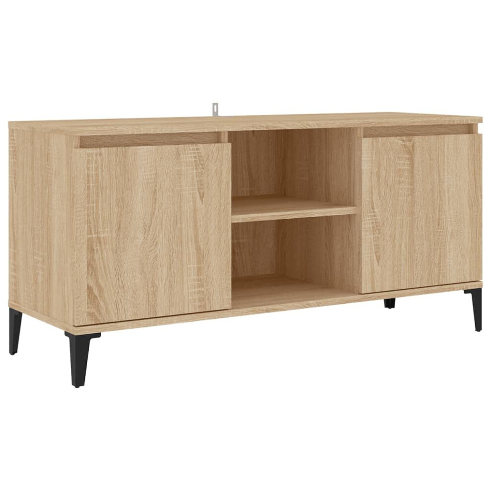 Vidaxl Tv Cabinet With Metal Legs Sonoma Oak Bedroom Tv Stand Hifi Cabinet