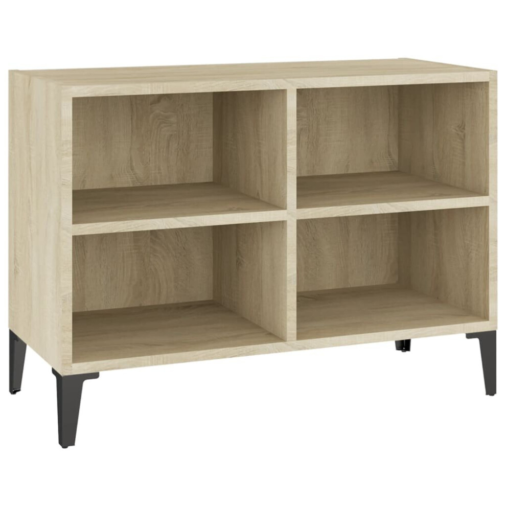 vidaXL TV Cabinet with Metal Legs Sonoma Oak Living Room Bedroom TV Unit Stand