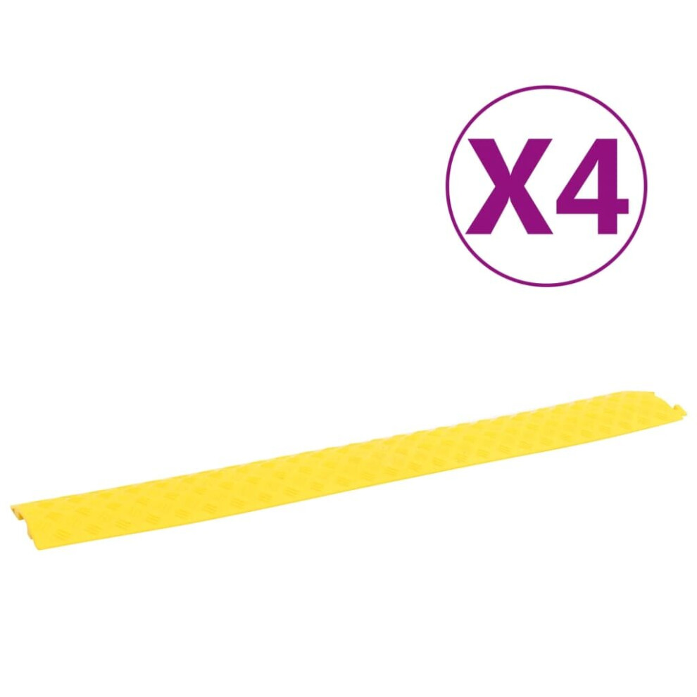 vidaXL 4x Cable Protector Ramps 98.5 cm Yellow Cover Ramp Road Traffic Signs