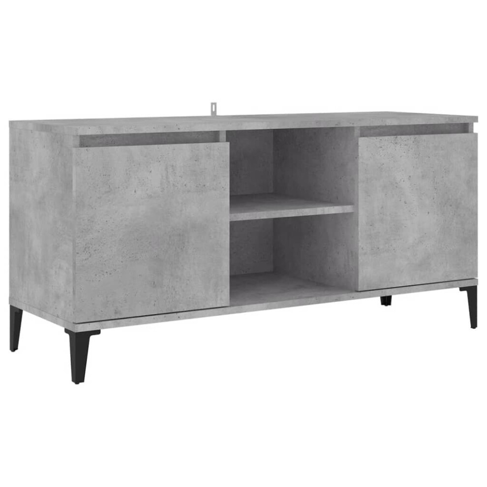 vidaXL TV Cabinet With Metal Legs Concrete Grey Bedroom TV Stand Hifi Cabinet