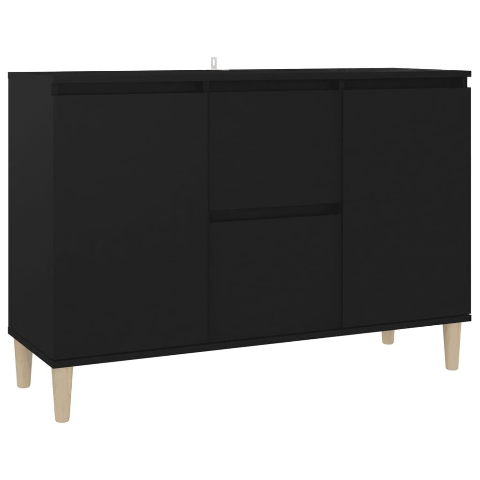 vidaXL Sideboard Black Engineered Wood Book Storage Cabinet Indoor Furniture