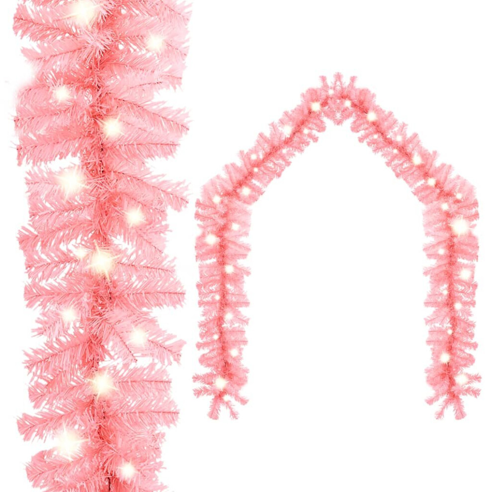 vidaXL Christmas Garland with LED Lights 20 m Pink Holiday Xmas Decoration