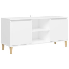 vidaXL TV Cabinet with Solid Wood Legs White Bedroom TV Stand Hifi Cabinet